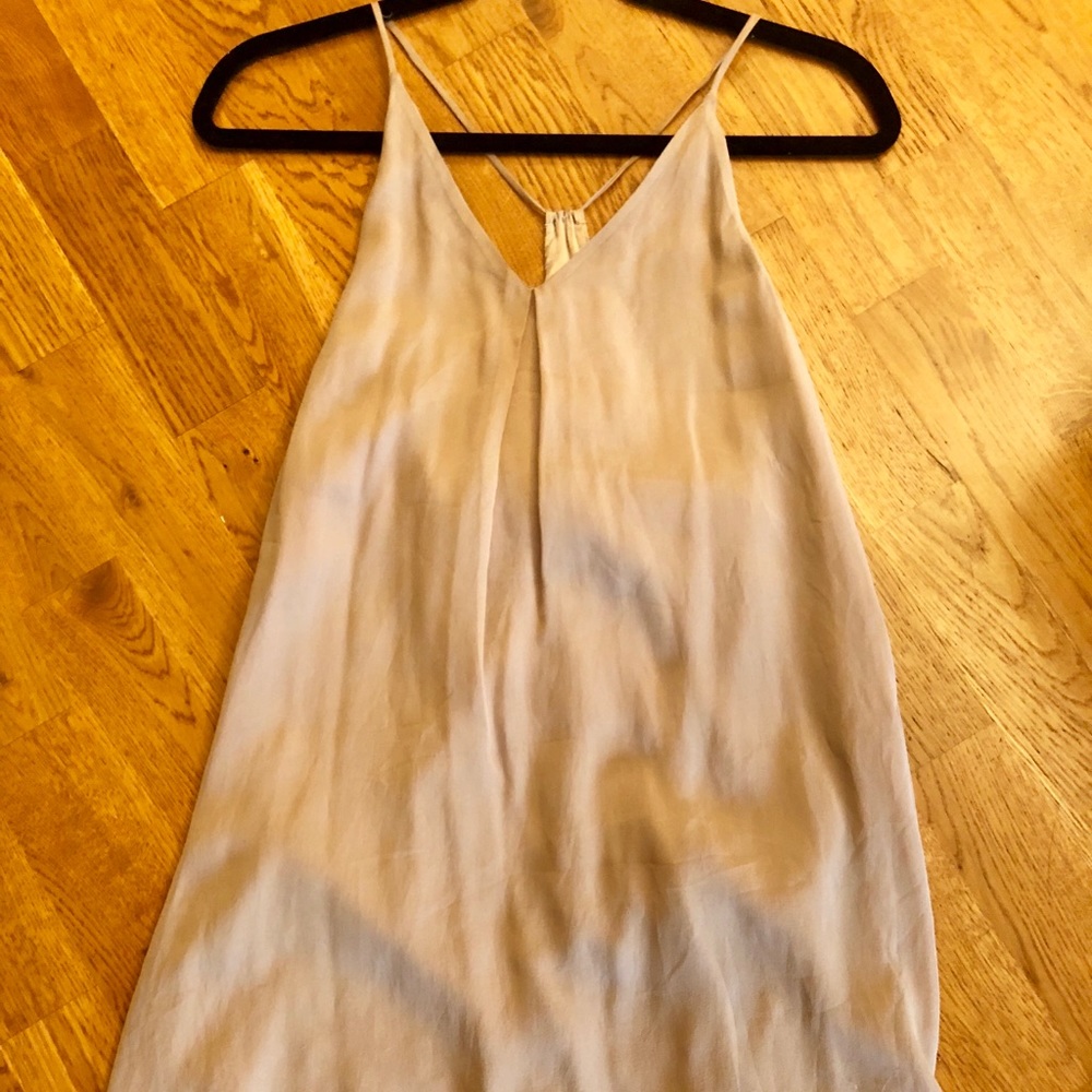 Alice & Olivia Nude Mini Silk Shift Dress